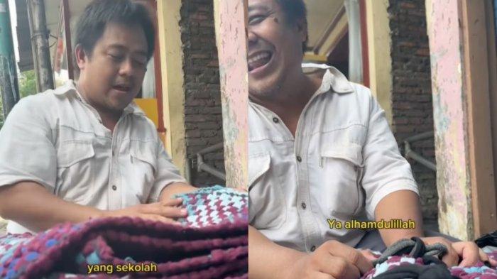 Kisah penjual keset dari Cikampek ke Jakarta jalan kaki keliling demi cari nafkah, semringah dagangan diborong