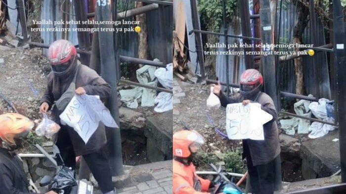 Sebuah video memilukan penjual nasi goreng menawarkan dagangannya seharga Rp5 ribu di pinggir jalan, viral di media sosial
