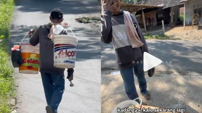 Kisah pilu Bubun, penjual es cendol dawet pikul dagangan pakai ember bekas cat, tak punya modal beli gerobak