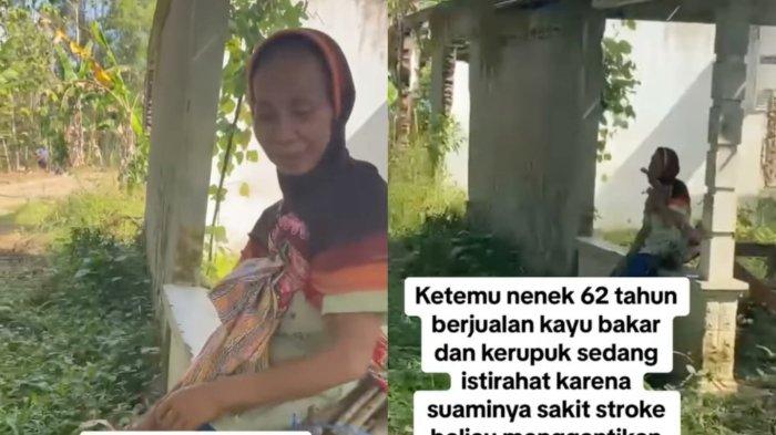 Kisah pilu Mbah Kasih jualan kayu bakar dan kerupuk keliling desa, cari nafkah gantikan suami yang sakit stroke