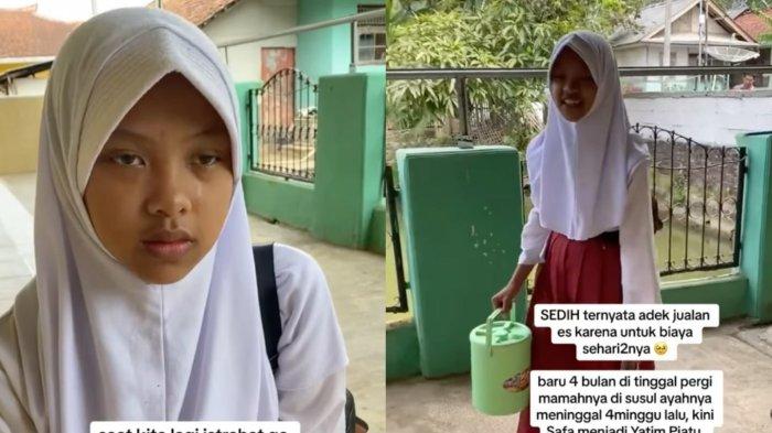 Kisah Pilu Safa Anak SD Jualan Es Cari Nafkah Usai Jadi Yatim Piatu, Derita Tumor dan Tinggal Seorang Diri
