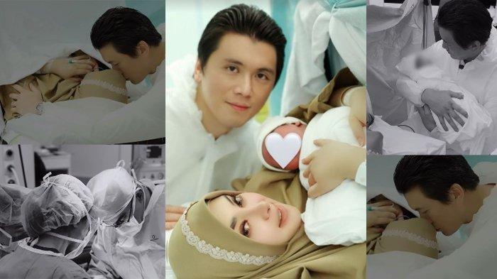 Reino Barack dan Syahrini menggendong anak mereka untuk pertama kali.