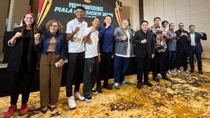 PIALA PRESIDEN - Konferensi Pers Piala Presiden 2025 digelar di Menara Danareksa, Jakarta, Jumat (13/6/20250. Piala Presiden 2025 diikuti enam tim, dua dari luar negeri.