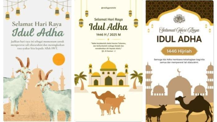 POSTER IDUL ADHA - Kumpulan poster Idul Adha 2025 gratis dan menarik yang bisa dibagikan sebagai ucapan di media sosial. Hari Raya Idul Adha 1446 H bertepatan dengan Jumat (6/6/2025).