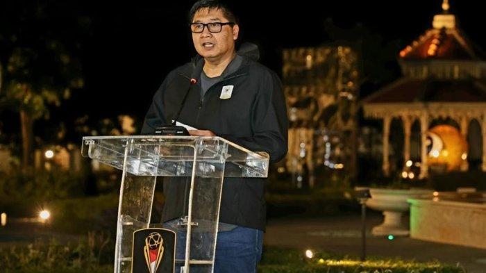 Ketua Steering Comite Piala Presiden, Maruarar Sirait saat memberikan sambutan.