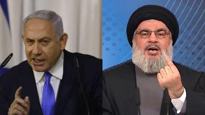 PM Israel Benjamin Netanyahu dan Pemimpin Hezbollah Hassan Nasrallah. Nasrallah dikabarkan tewas dalam serangan militer Israel ke Beirut, Lebanon, Jumat (27/9/2024). Meski begitu, belum ada pihak yang mengonfirmasi kematian Nasrallah.