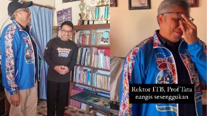 BIKIN BANGGA - Rektor ITB, Prof. Dr. Ir. Tatacipta Dirgantara menangis sesenggukan saat mendatangi rumah calon mahasiswanya di Sumatera Barat, Nauli.