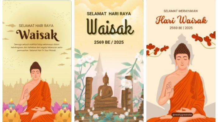 POSTER HARI RAYA WAISAK - Kumpulan poster Hari Raya Waisak 2025 yang bisa diunduh (download) secara gratis untuk ucapan di media sosial. Hari Raya Waisak 2569 BE bertepatan dengan Senin (12/5/2025).