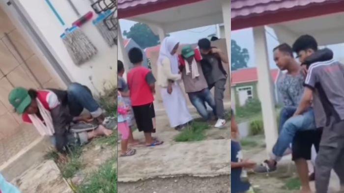 Sedang mencari nafkah dengan menjual susu, seorang pria paruh baya tiba-tiba menggerakan badannya yang diduga mengalami stroke.