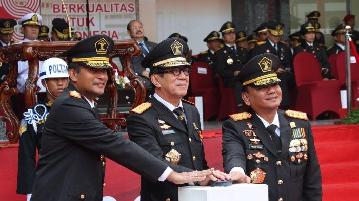 Menkumham Yasonna H. Laoly saat menjadi Inspektur Upacara pada Peringatan Hari Kemenkumham ke-78 Tahun 2023, Senin (21/08/2023)