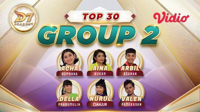 PESERTA D ACADEMY - Peserta D Academy 7 Grup 2 akan melanjutkan perjuangan mereka di babak Top 30 pada malam ini, Senin (28/7/2025).