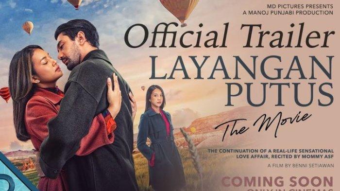 Poster trailer film Layangan Putus the Movie yang dibintangi Raihaanun, Reza Rahadian, dan Anya Geraldine.