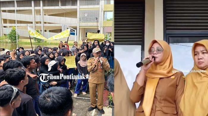 SISWA DEMO - Tangkapan layar momen saat ratusan siswa berdemo sekaligus menggeruduk sekolahnya di SMA Negeri 1 Mempawah, Kalimantan Barat hingga viral, Selasa (4/2/2025). Aksi ratusan siswa SMA mengamuk gara-gara tak bisa ikut SNBP 2025 viral di media sosial, diduga karena kelalaian seorang guru, kini sang guru minta maaf.