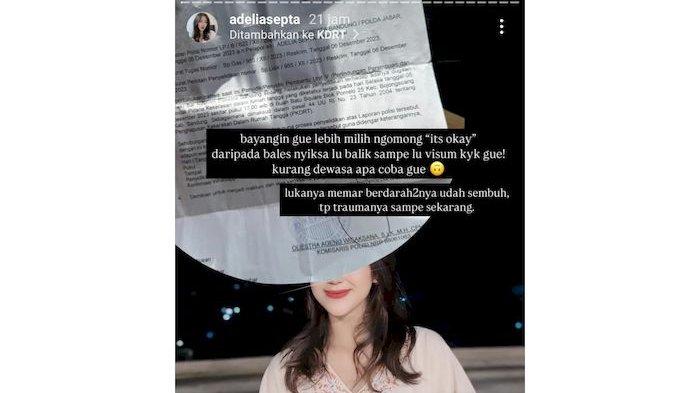 KORBAN KDRT - Seorang wanita di Bandung bernama Adelia diduga mengalami Kekerasan Dalam Rumah Tangga (KDRT). Ia mengaku sempat lapor polisi pada tahun 2023.