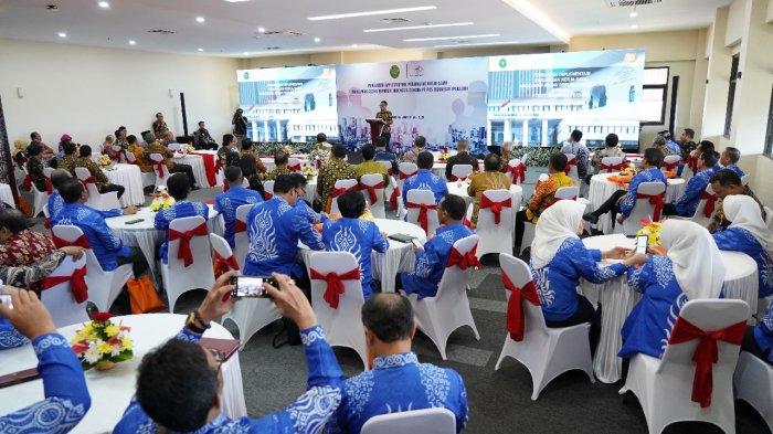 Suasana penguatan implementasi perjanjian kerja sama PT Pos Indonesia (Persero) dengan Mahkamah Agung RI. 