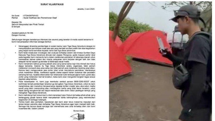 Operator wisata pendakian Tiga Dewa Adventure disebut-sebut netizen membooking lahan gunung untuk kepentingan para klien mereka. Namun, pihak operator tersebut membantahnya. (Dok Tiga Dewa Adventure Indonesia - TikTok/siputgunung.id)