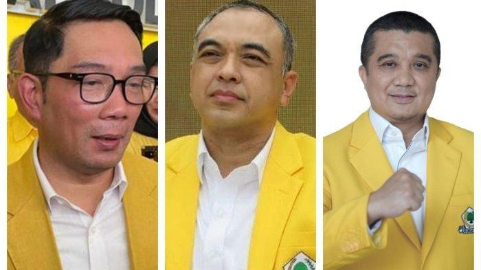 Tiga kandidat Cagub Jakarta dari Partai Golkar. Ridwan Kamil, Ahmed Zaki, hingga Erwin Aksa.