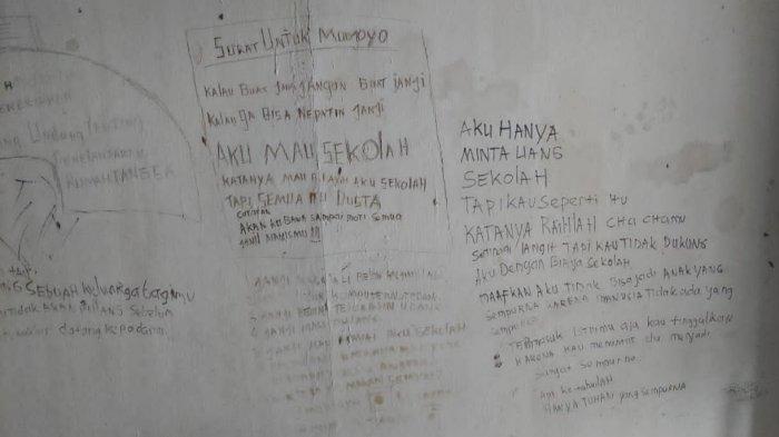 Makna di balik tulisan pada tembok dalam rumah ibu dan anak yang ditemukan sudah jadi kerangka di Kompleks Tanimulya Indah, RT 10/15, Desa Tanimulya, Kecamatan Ngamprah, Kabupaten Bandung Barat (KBB), akhirnya terungkap.