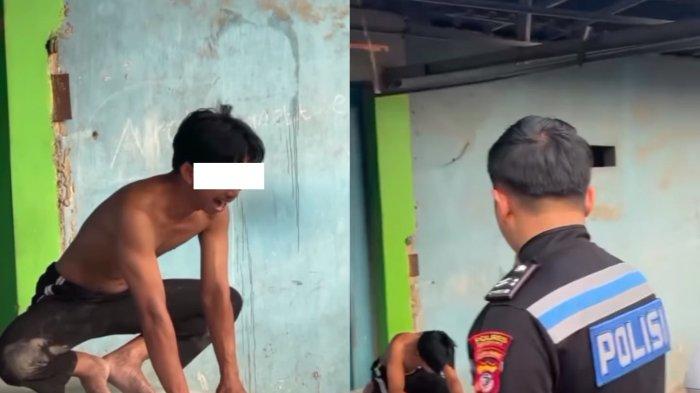 Pria pura-pura kesurupan saat ditilang polisi.