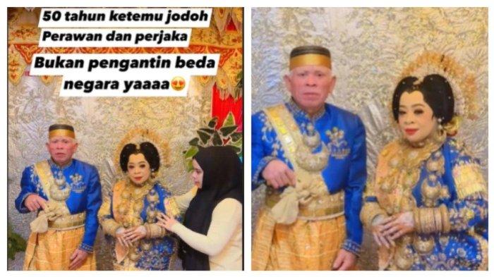 Viral kisah pengantin baru bertemu jodohnya di usia 50 tahun, momen pernikahannya haru