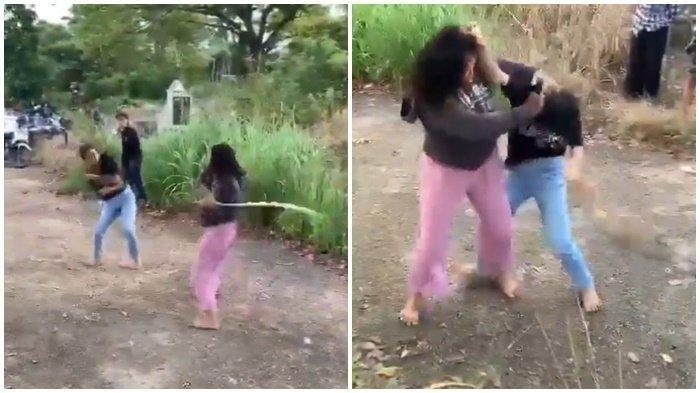 Duel celurit antara dua remaja wanita