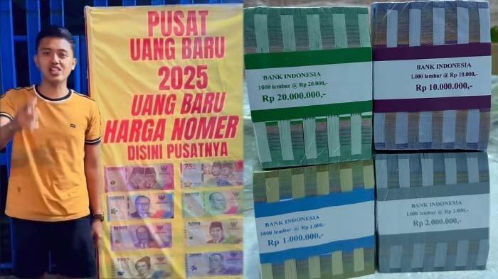 PAMER UANG BARU: Tangkapan layar sosok pria di Pasuruan bernama Wildan Firmansyah yang viral pamer uang baru Rp2 miliar untuk THR Lebaran 2025, disadur pada Senin (24/3/2025). Wildan sesumbar mengaku punya banyak bisnis mentereng dan memiliki anak buah di beberapa kota.