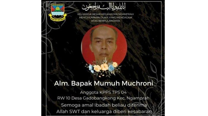 Mumuh Machroni (58), anggota Kelompok Penyelenggara Pemungutan Suara (KPPS) yang bertugas pada Pemilu 2024 di Kabupaten Bandung Barat (KBB), meninggal dunia, Minggu (18/2/2024).