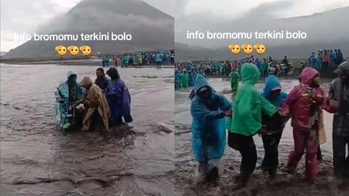 Sebuah video menayangkan banjir menerjang Lautan Pasir yang berada di wilayah Gunung Bromo, Jawa Timur, beredar viral di media sosial.