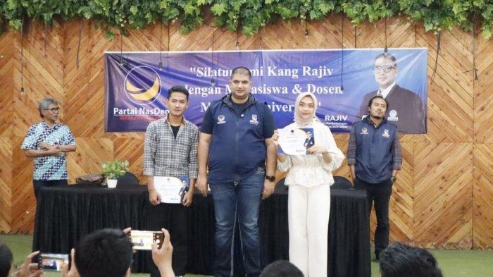 Ketua Program Studi Teknologi Pangan Ma'soem University, Ir. Raden Haerudjaman mengapresiasi bantuan dari Caleg DPR RI Dapil Jabar 2, Kang Rajiv, Sabtu (3/2/2024).