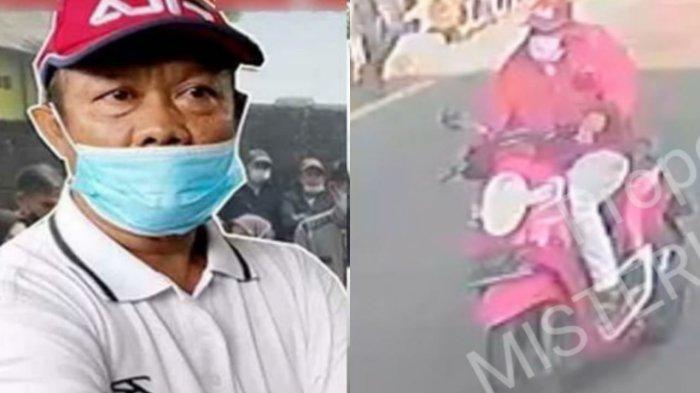 beredar foto jepretan CCTV pria mengendarai motor diduga Yosef, saksi kasus Subang tengah melaju di jalan