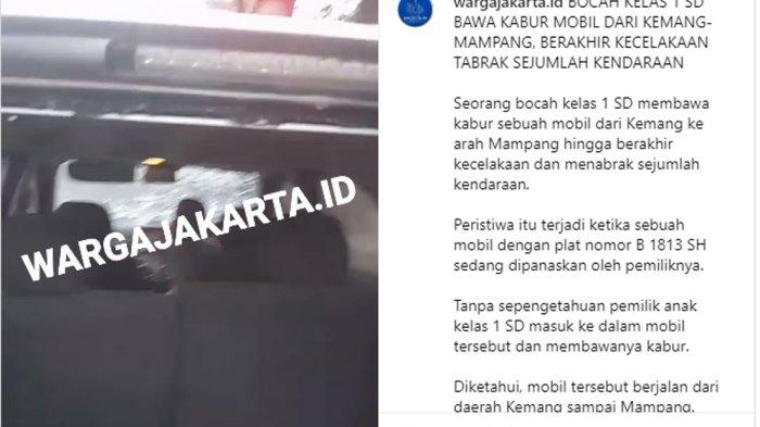 Bocah kelas 1 SD yang membawa kabur mobil yang sedang dipanaskan, Minggu (4/8/2024).