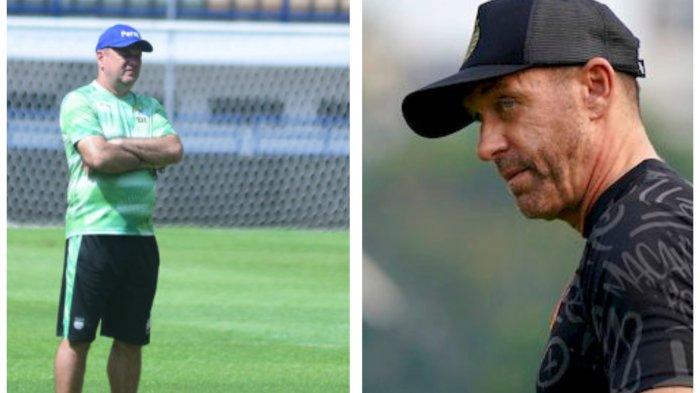 Bojan Hodak, Pelatih Persib dan Thomas Doll, Pelatih Persija. Mereka bakal bertemu di Stadion Patriot Candrabhaga, Bekasi, Sabtu, 2 September 2023.