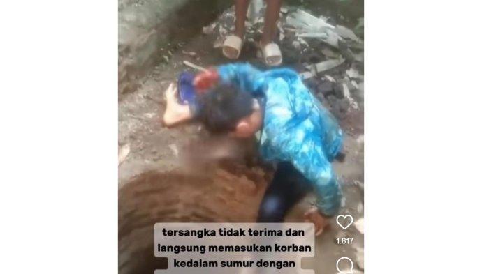 Tangkapan layar aksi bullying keji kepada seorang anak berusia 13 tahun di Kecamatan Ciparay, Kabupaten Bandung.