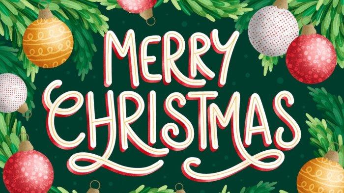 Gambar menarik tulisan ucapan Natal Merry Christmas
