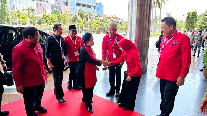 Ketua Umum PDI Perjuangan (PDIP) Megawati Soekarnoputri hadir di arena Rapat Kerja Nasional (Rakernas) IV di JIExpo Kemayoran, Jakarta Pusat, Jumat (29/9/2023).