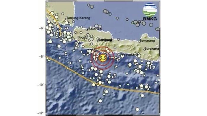 Gempa berkekuatan magnitudo 5,4 terjadi 81 kilometer di sebelah barat daya Kabupaten Pangandaran, Jawa Barat pada pukul 05.43 WIB, Kamis (28/12/2023).
