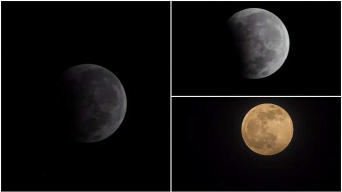 Foto Bulan Purnama hingga sampai fenomena Gerhana Bulan Parsial (Sebagian), Lembang (08/8/2017).