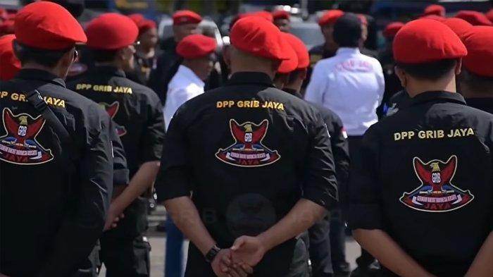 Tangkapan layar video unggahan GRIB Jaya Jakarta saat perayaan kemenangan Prabowo-Gibran di Pilpres 2024. Terbaru, kehadiran GRIB Jaya ditolak oleh pecalang di Bali.