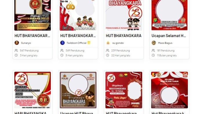 Terdapat berbagai kumpulan link Twibbon HUT ke-78 Bhayangkara yang bisa dibagikan ke media sosial. HUT ke-78 Bhayangkara diperingati pada Senin (1/7/2024).
