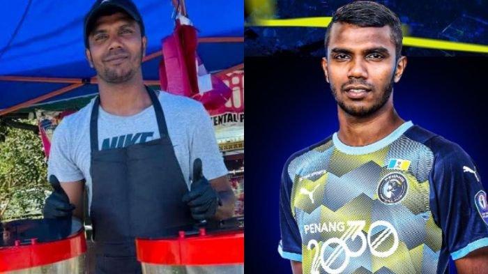 PESEPAK BOLA BERJUALAN - Sosok mantan pemain Timnas Sepak Bola Malaysia, Mohammad Gopi Rizqi, menjadi sorotan setelah memilih banting setir berjualan es saat Ramadhan