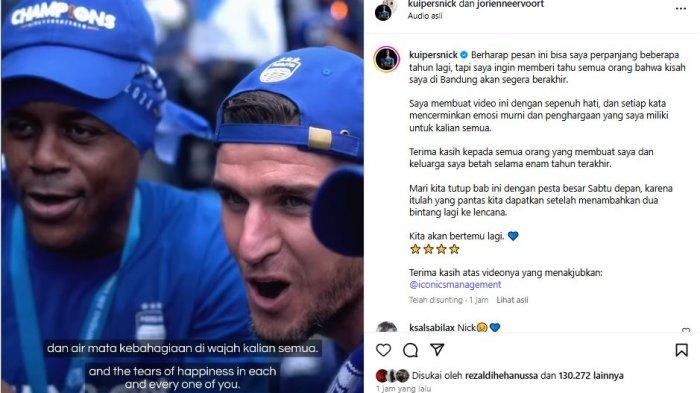 BERPAMITAN - Nick Kuipers menyusul Ciro Alves berpamitan dengan Persib Bandung. Dan memastikan bakal megakhiri petualangannya di Bandung.