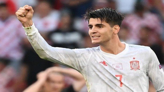 Pemain depan Spanyol Alvaro Morata.