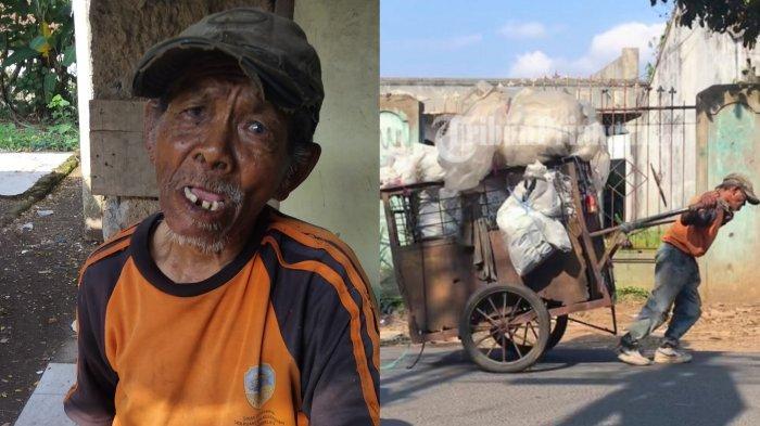 Mbah Omon Maman, pencari rongsok yang menjual barang rongsok di Pasar Cikurubuk, Kota Tasikmalaya, Jawa Barat