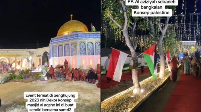 Sebuah pernikahan mewah dengan tema negara Palestina sedang menjadi sorotan viral di media sosial.