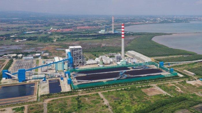 Foto udara progres pembangunan pembangkit Cirebon Power Unit II di Kecamatan Astanajapura, Kabupaten Cirebon, Kamis (13/4/2023). Foto ISTIMEWA DOK. CIREBON POWER