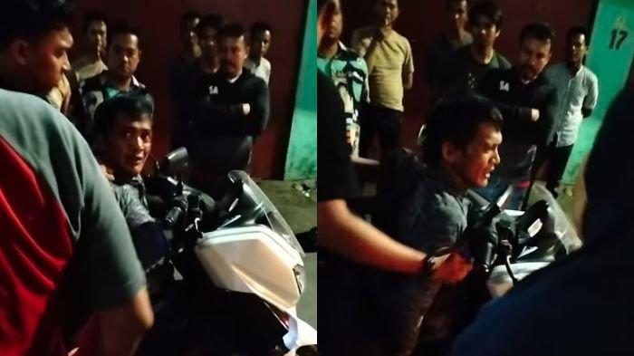 Sebuah video memperlihatkan polisi menciduk begal yang menyasarnya beredar viral di media sosial.