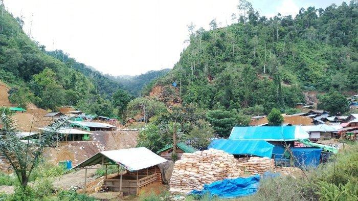 Lokasi pertambangan Emas Suwawa, Bone Bolango, Gorontalo. Lokasi tambang emas ilegal inilah yang longsor pada Sabtu (6/7/2024) dini hari dan menimbulkan 104 korban, 11 di antaranya ditemukan tewas dan 51 orang belum ditemukan sampai Selasa (9/7/2024) pagi.