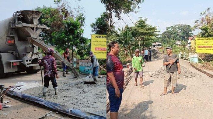 Sebuah video memperlihatkan warga di Pekalongan, Jawa Tengah, tengah bergotong royong mengecor jalan rusak beredar viral di media sosial
