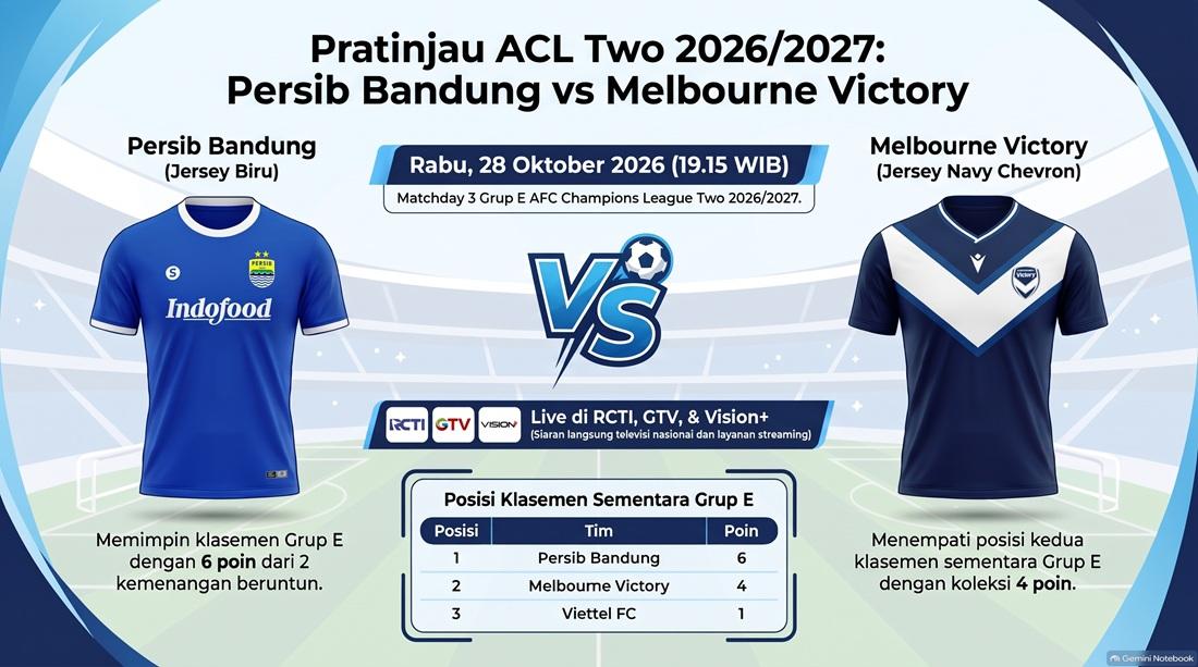 Formasi Andalan Persib Hadapi Melbourne Victory di ACL Two