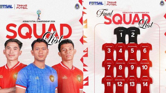 14 pemain terpilih masuk ke Timnas Futsal Indonesia bertarung di ASEAN Futsal Championship 2024 atau Piala AFF Futsal 2024.